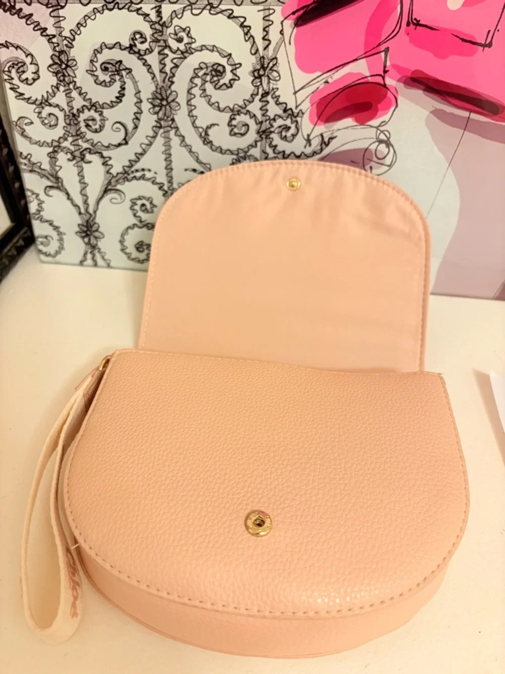 Chloé Parfum Blush Pink Pebbled Wristlet | NWOT - Picture 6 of 10